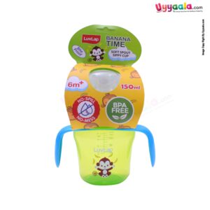 LUVLAP Banana time Bite Proof 2 in 1 Soft Spout & Straw Sipper Cup 150ml,6+m Age