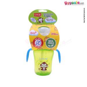 LUVLAP Banana time Bite Proof 2 in 1 Soft Spout & Straw Sipper Cup 210ml,6+m Age