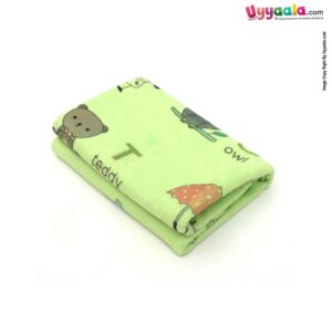 QUICK DRY Waterproof baby bed Protector Dry Sheet for Babies with A to Z Alphabets Print - Light Green Color