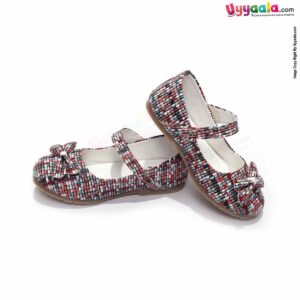 Little legs Party Wear Girl Shoes Checks Print