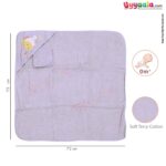 Fish printed hooded towel for babies, Gray