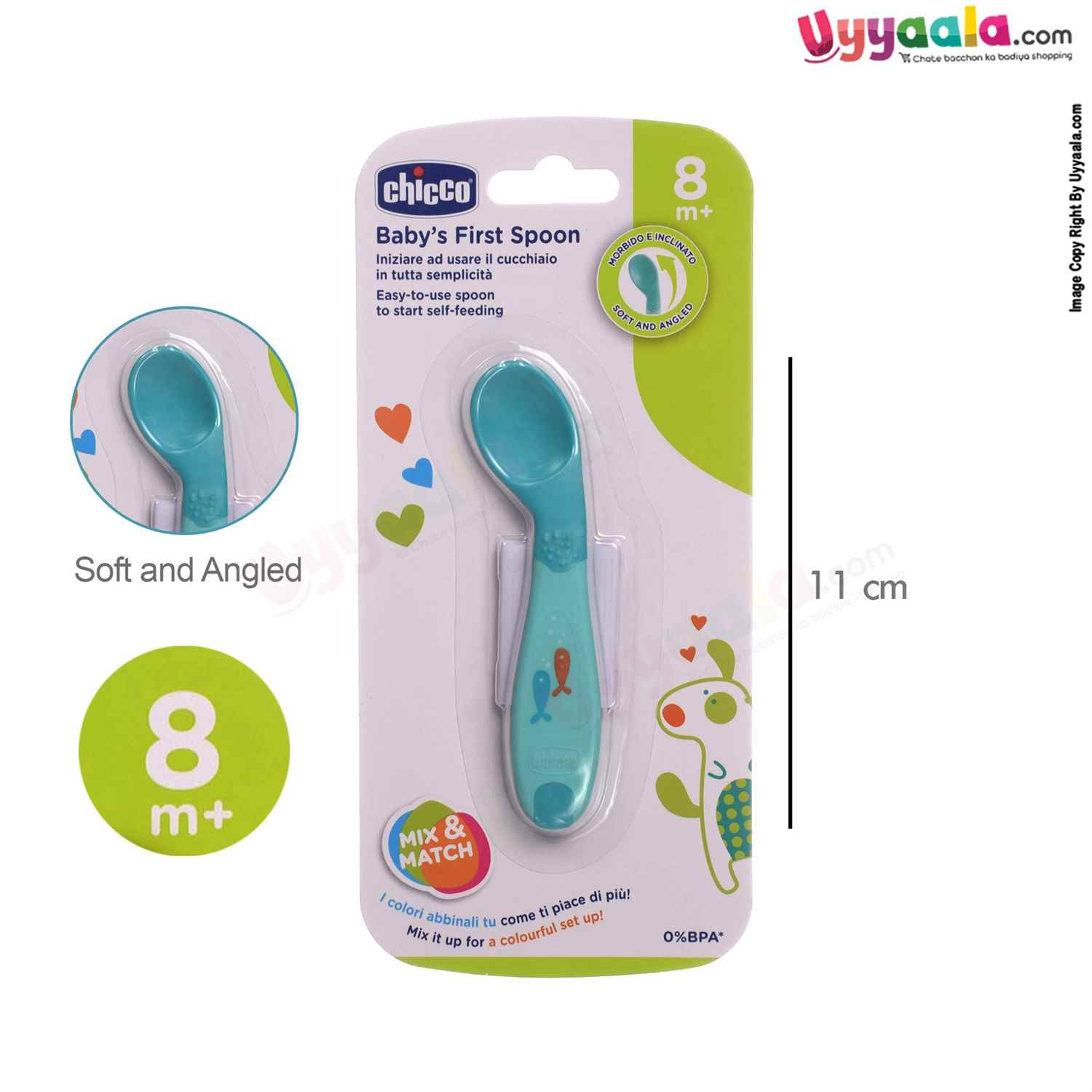 Chicco feeding spoon for babies, Blue