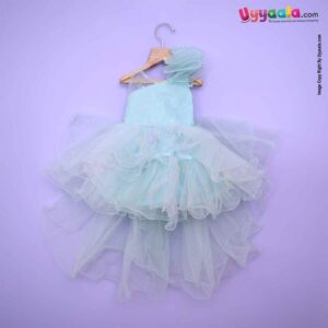 KALKI Sleeveless Baby Frock with Flared Hem & Frills, Baby Fashion Wear, 2406 - Sea Green