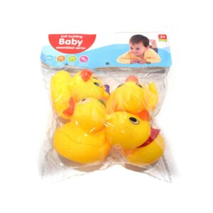 Baby Series Squeezy Chu Chu Duck Family, Bath Toy with Sound Pack of 4 - Yellow