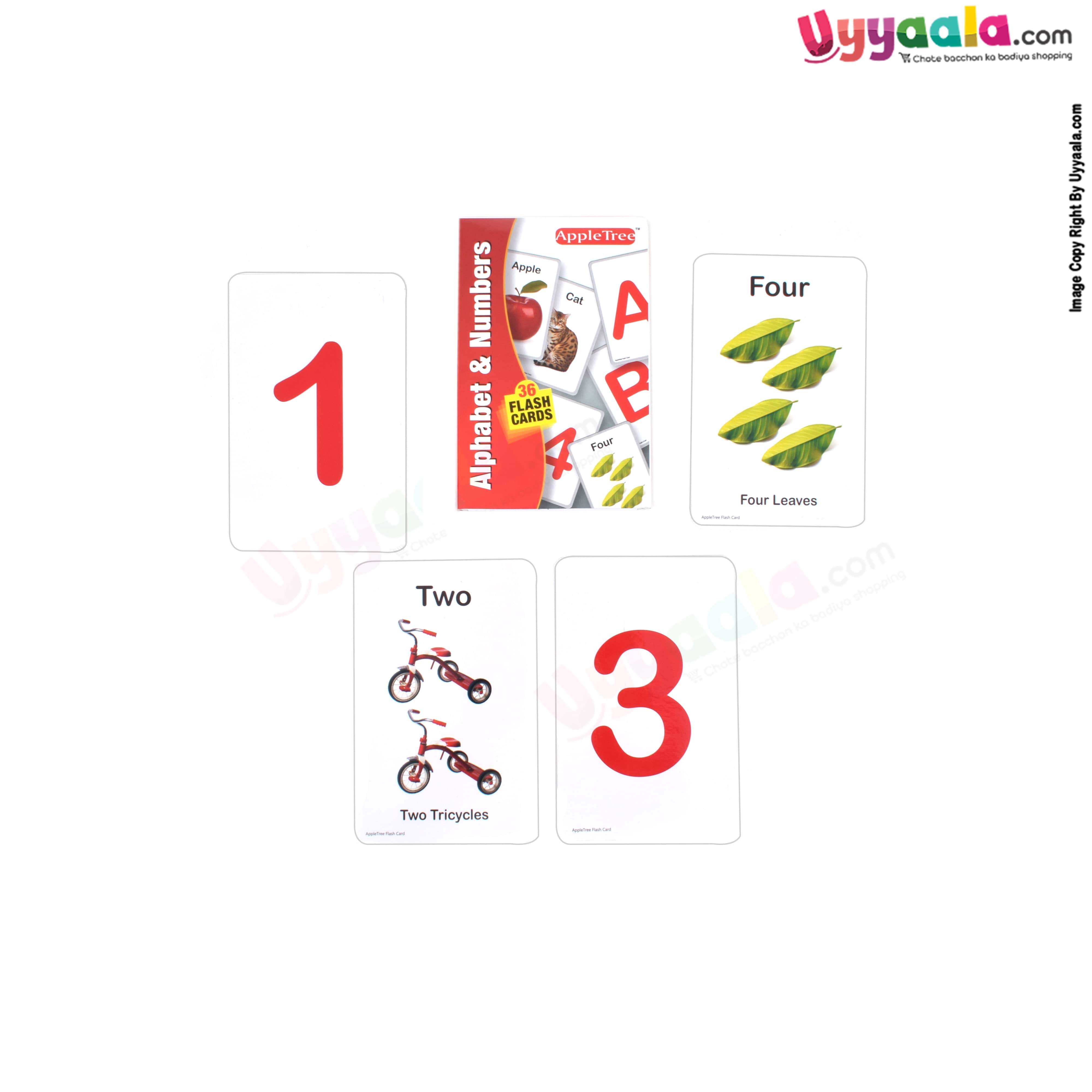APPLE TREE flash cards alphabets & numbers