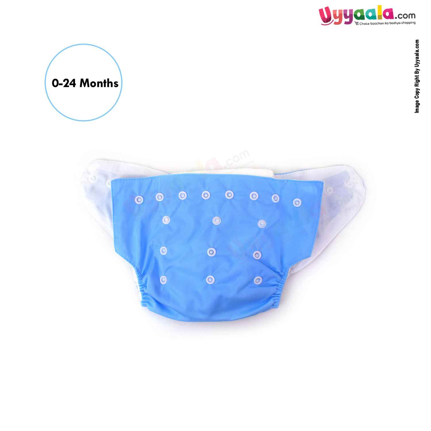 Baby reusable button diaper, Blue