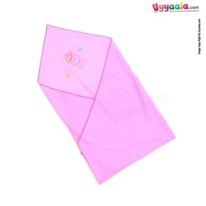 Cotton Wrapper Plain with Border 0+m Age, Pink