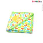 One size hooded plain towel for babies, Green