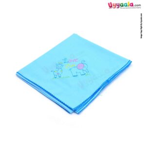 Cotton Wrapper Plain with Border 0+m Age, Blue