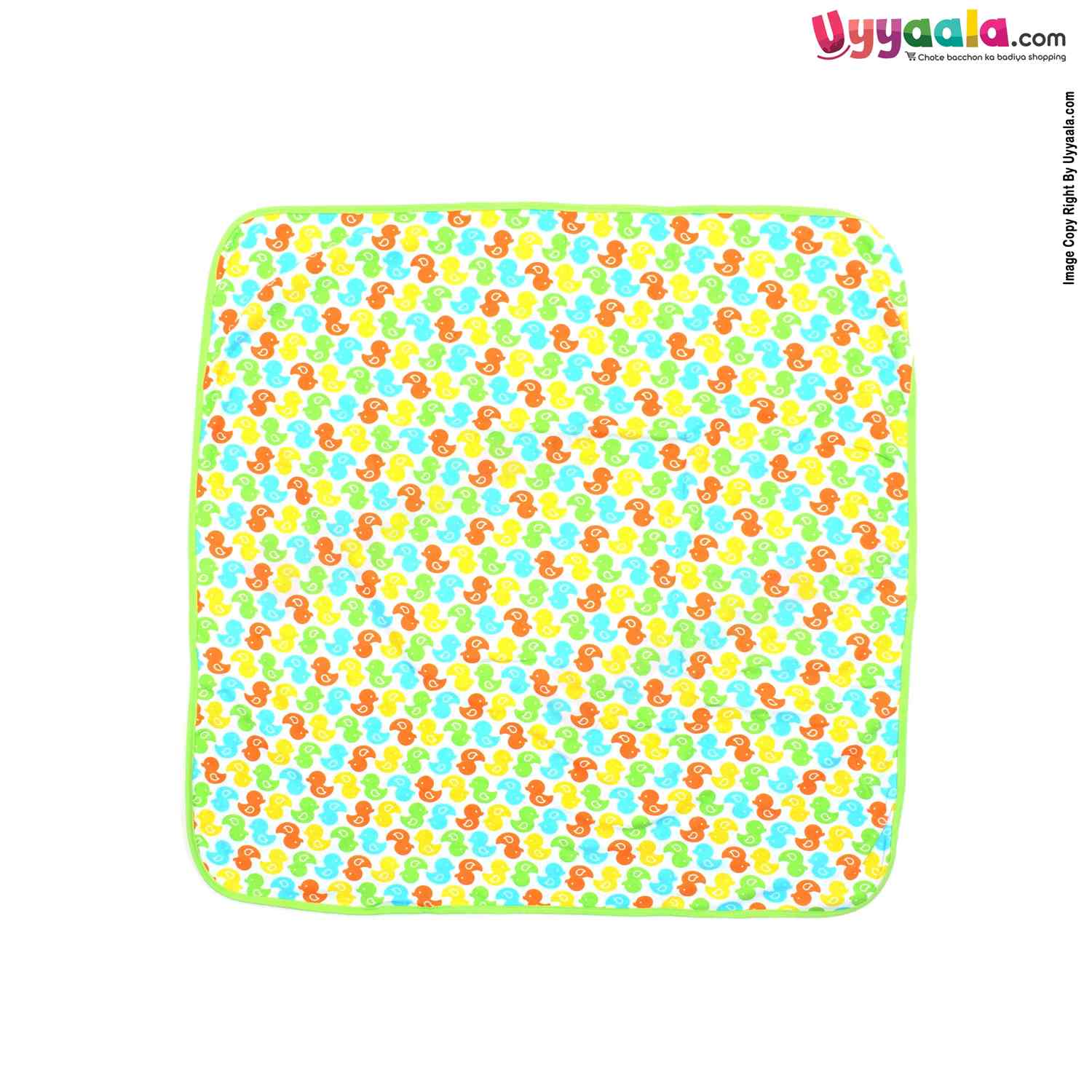 Duck printed hooded towel for babies, Green