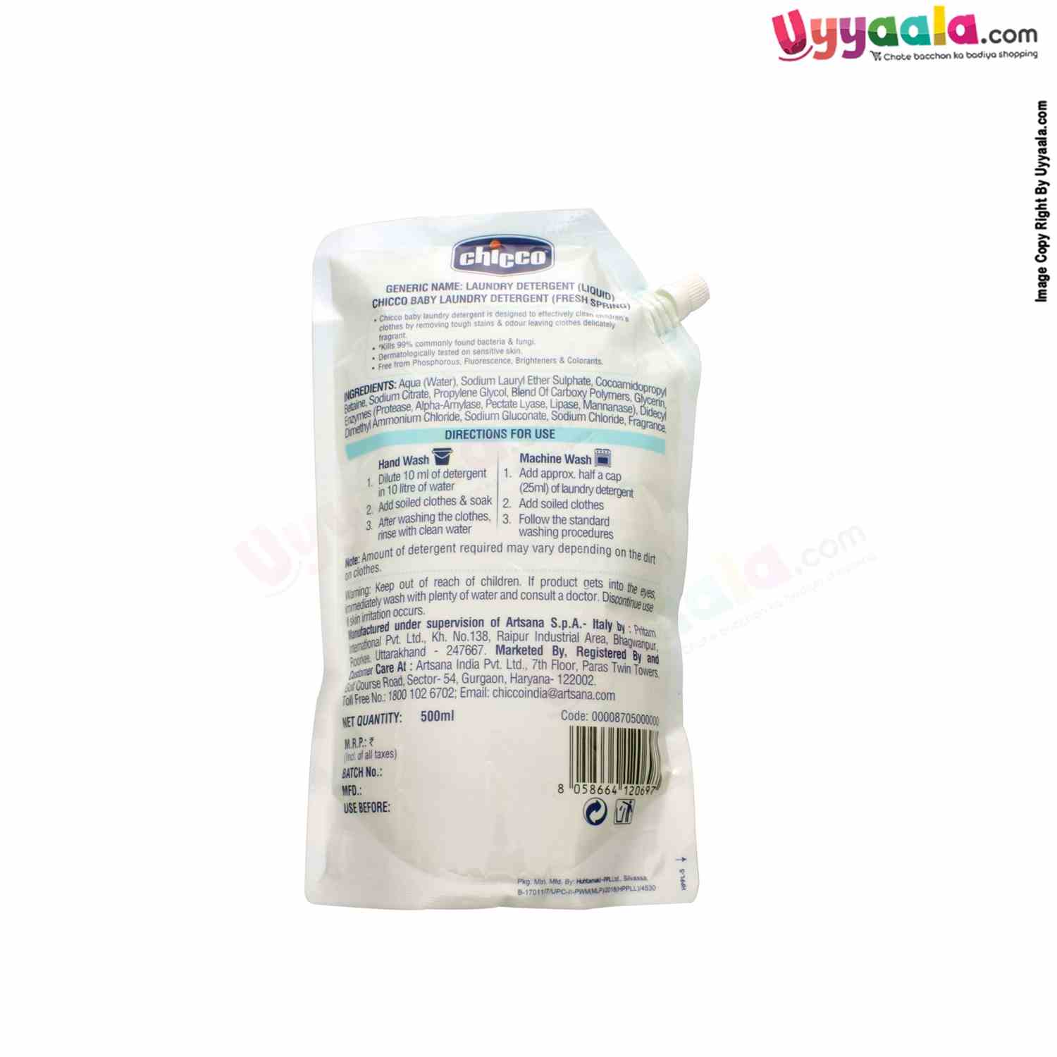 Sensitive baby laundry detergent refill, 500ml