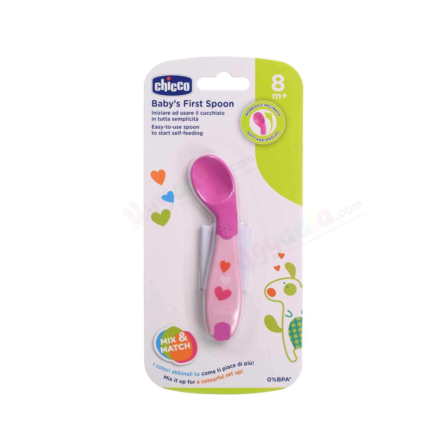 Chicco Baby's First Spoon 8+m Age, Pink