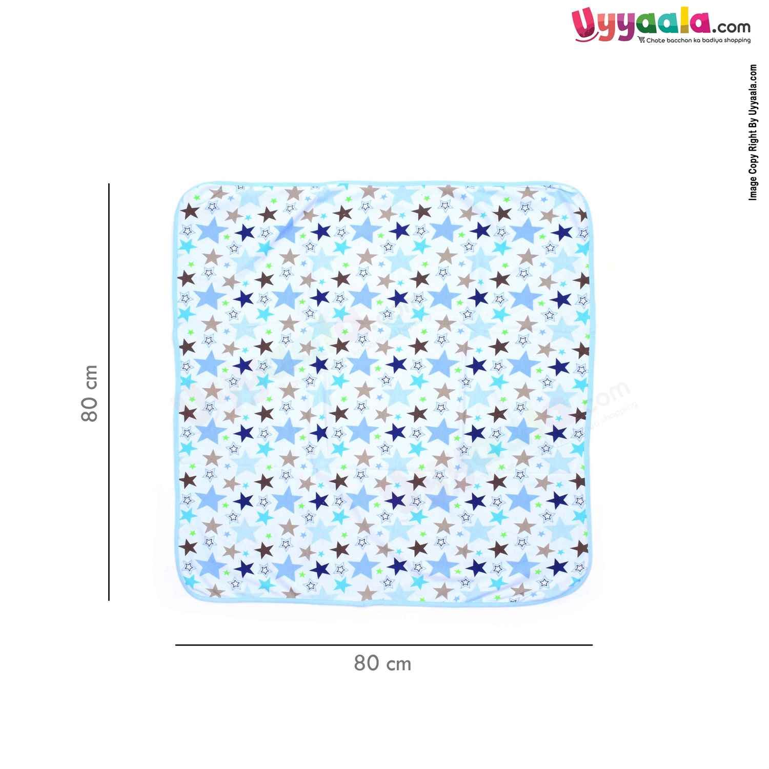 Stars  printed hooded towel for babies, Blue