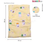 Baby Cotton Premium Bedding Set of 4 with Bolster and Pillow With Rabbit Print 0-12m, Yellow-uyyala-com.myshopify.com-Bedding-Happy Babies