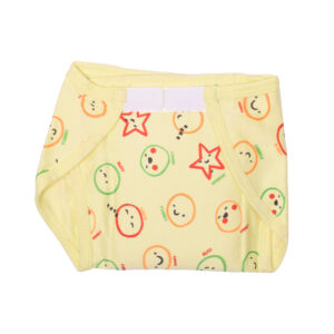 Care Washable Diapers Hosiery Velcro Emoji Print Blue, Yellow & Pink 3P Set (S)