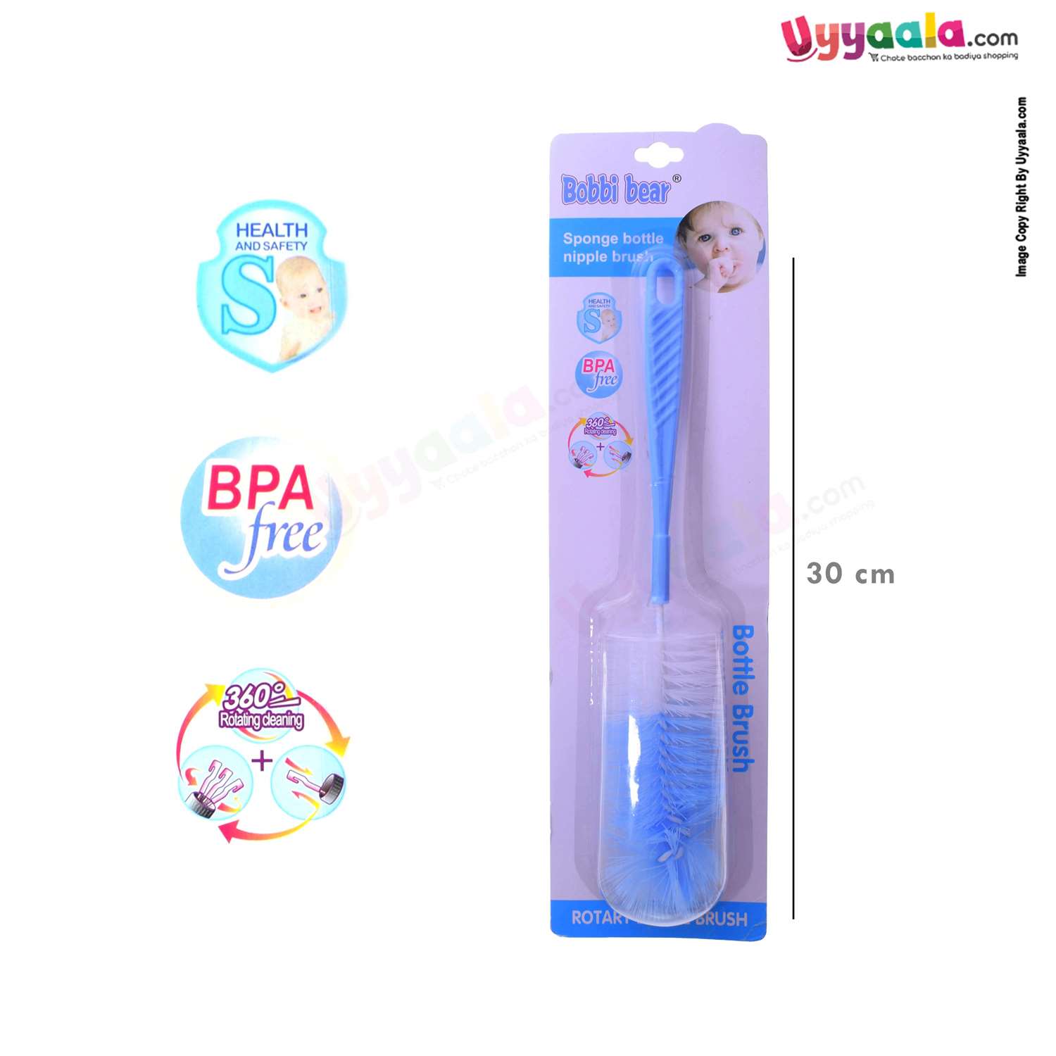 Babies feeding bottle cleaning brush, blue