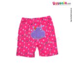 Carters Bluefly shorts 100% hosiery cotton - Pink with arrow print & hippopotamus patch work