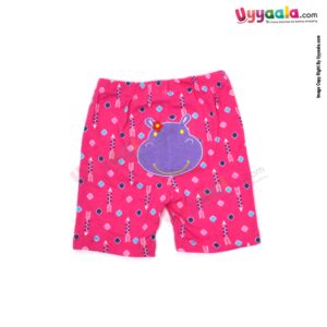 Carters Bluefly shorts 100% hosiery cotton - Pink with arrow print & hippopotamus patch work