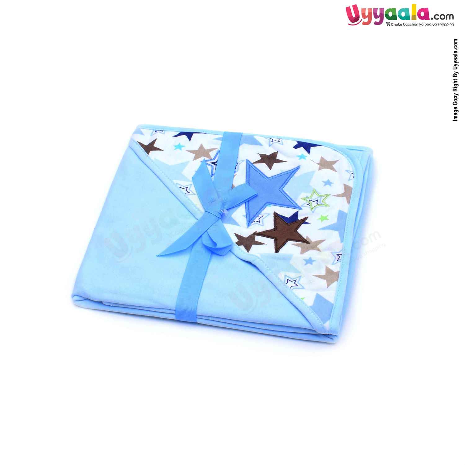 Hooded towel for babies, Blue