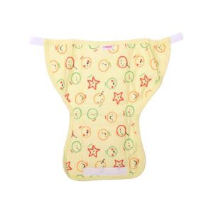 COZYCARE Washable Diapers Hosiery Velcro Emoji Print Blue, Yellow & Green 3P Set (S)