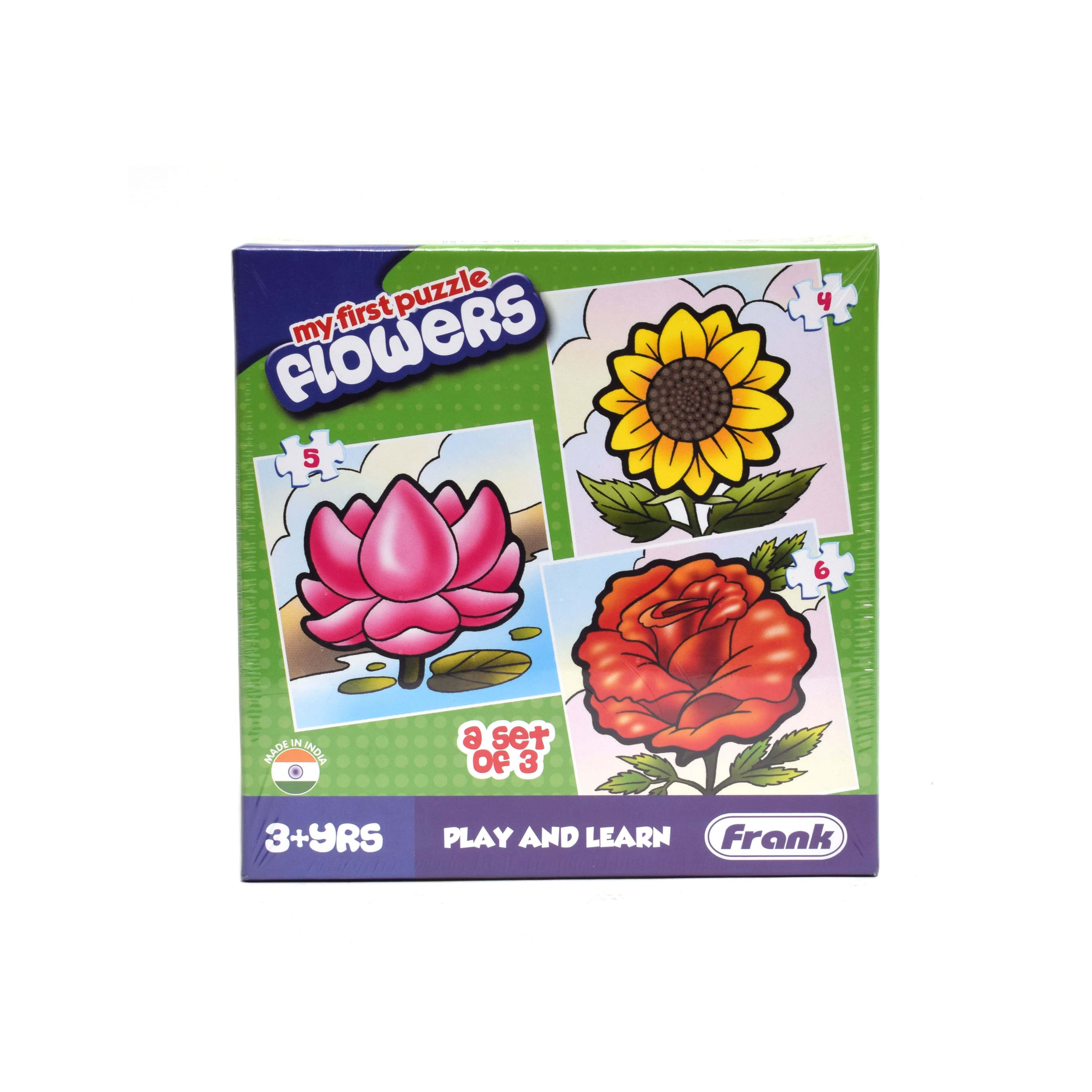 FRANK my first puzzle flowers set of 3 play & learn for kids