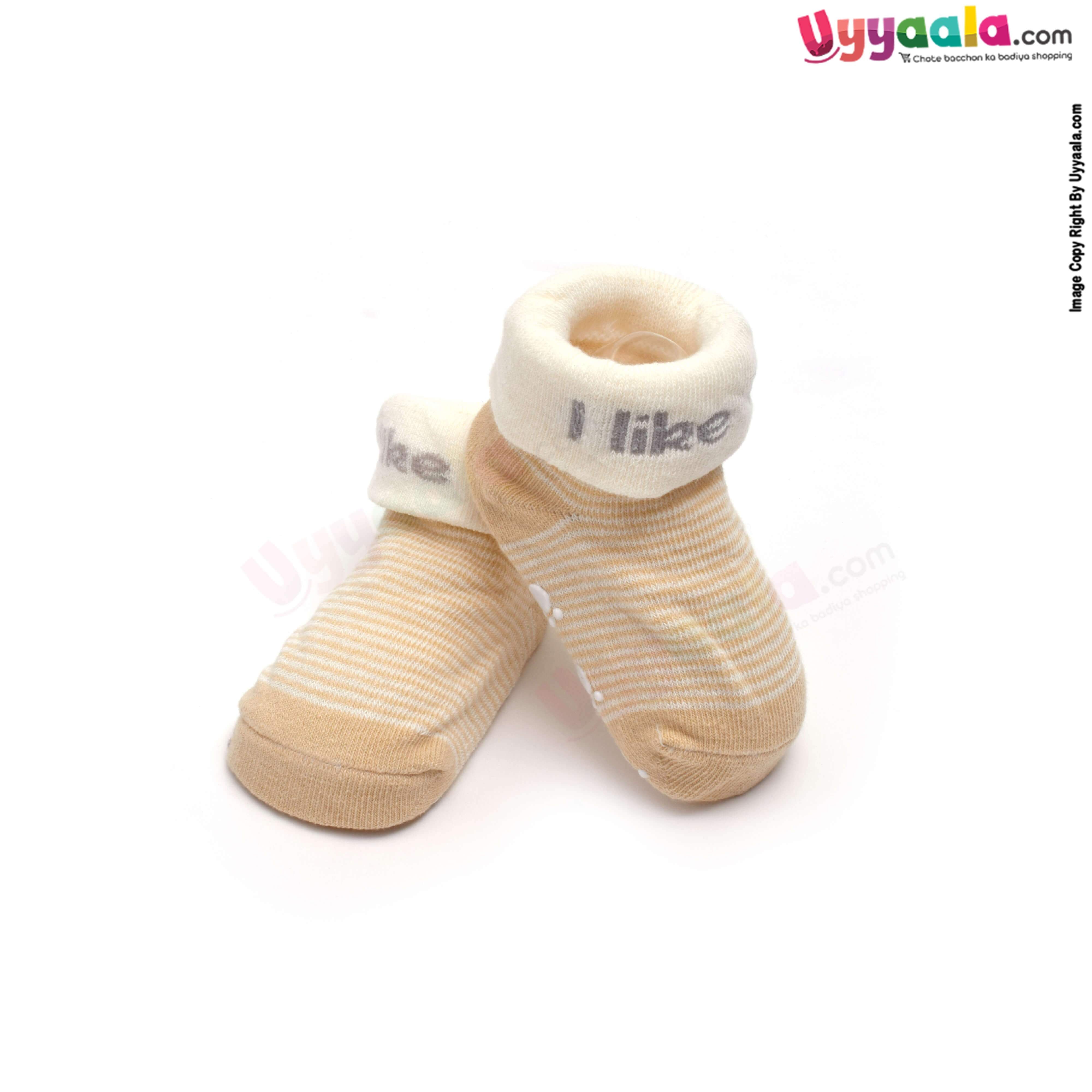 QBEIR Hosiery Cotton Baby Socks with Print, 0 to 12m Age