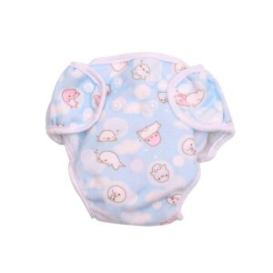Paw Paw Washable Baby Diaper for reuse with Pad, Size L (for 8-12kg Baby) - Blue