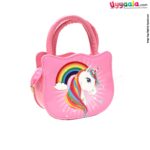 Party wear sling hand bag for kids (baby girl) with rainbow & unicorn print