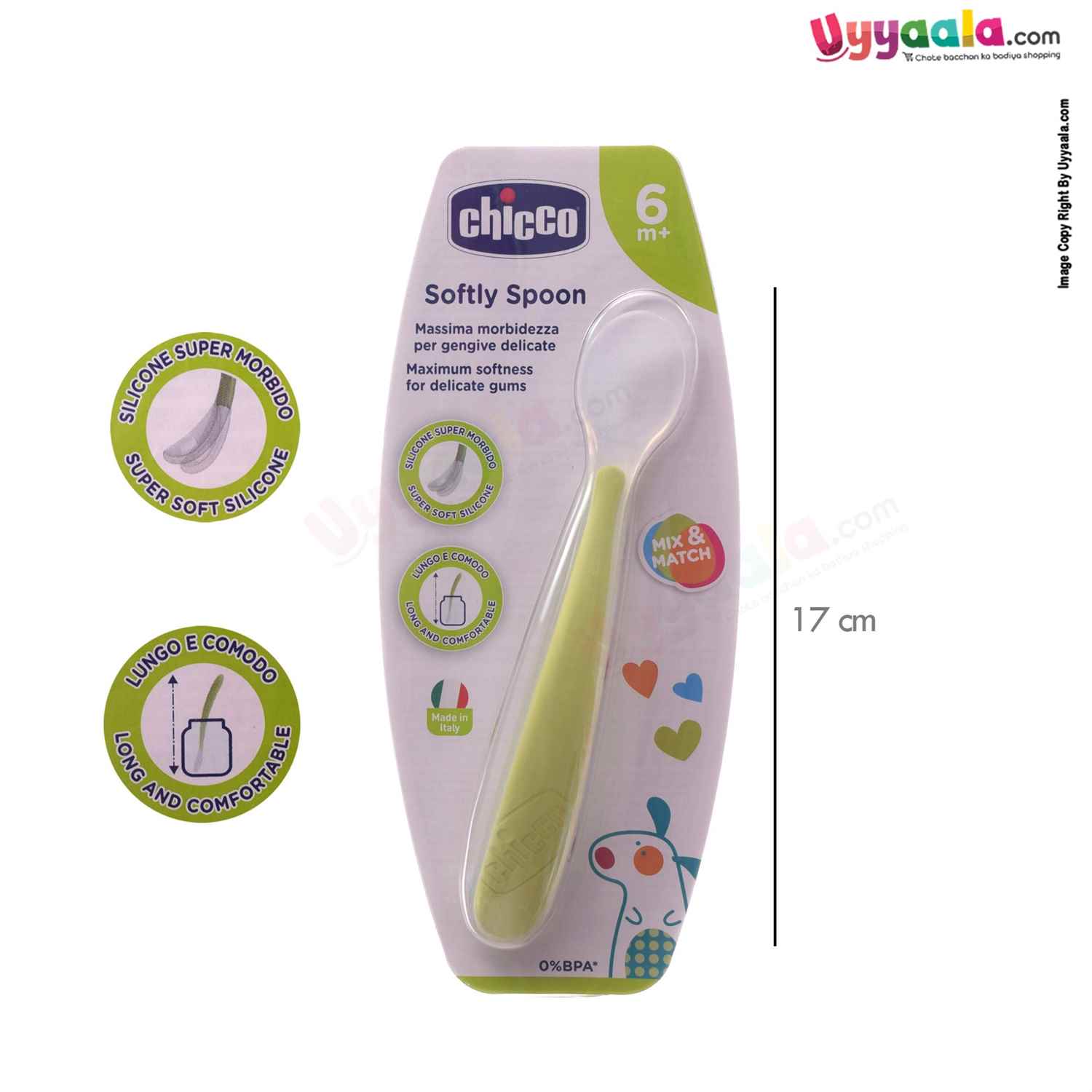 Soft silicone spoon for babies, Green