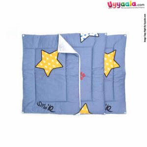 Num Num Cotton Foam Cushioned & Plastic detachable Changing Sheets 3+1 Set with Stars Print - Blue