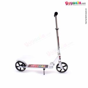 Skating Foldable Scooter with 2 Jumbo Wheels, Height Adjustment & side stand Scooter for Kids 4+Y Age - Silver