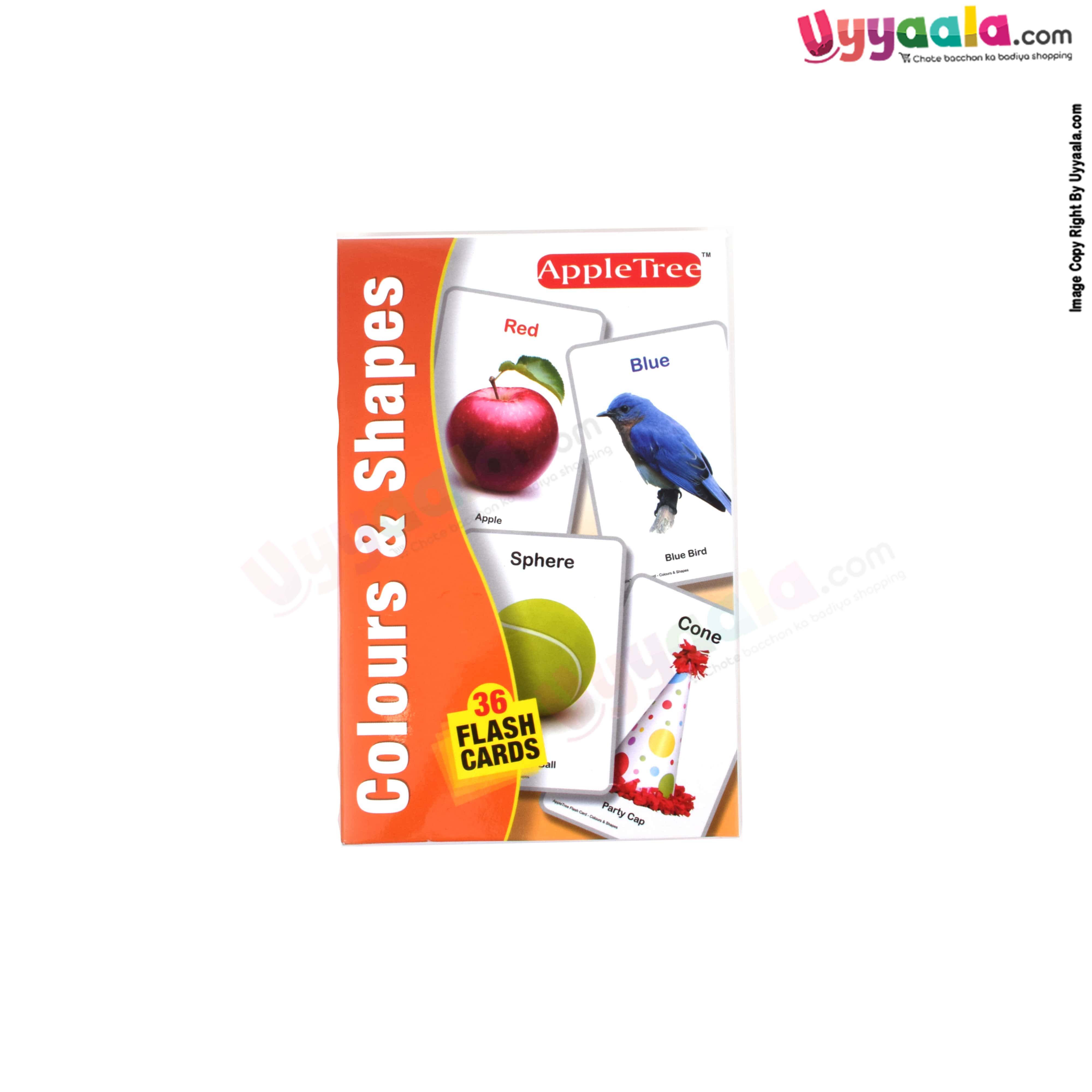 APPLE TREE flash cards colors & shapes- 36 Pcs