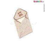 Teddy bear printed hooded towel for babies, Brown