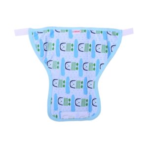COZYCARE Washable Diapers Hosiery Velcro Penguin Print Blue, Green & House Print Pink 3P Set (SS)