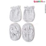 Buy Mittens & Booties Set for New Born Baby - Navy Blue & White (Pack of 4) Online in India at uyyaala.com