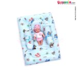 Baby velvet Bedding Set of 4 with Bolster and Pillow, Monkey Print 0 to 12m Age-uyyala-com.myshopify.com-Bedding-Happy Babies