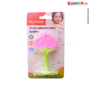 MUMLOVE  Fruits Silicone Baby Teether 6+m Age - Pink, Green