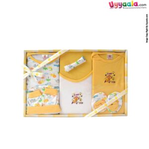Newborn Dressing Gift Pack with 8pcs Set for New Born 0-9m- Yellow