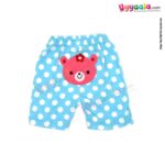Carters Butterfly new born shorts 100% hosiery cotton - blue with dots & teddy patch work