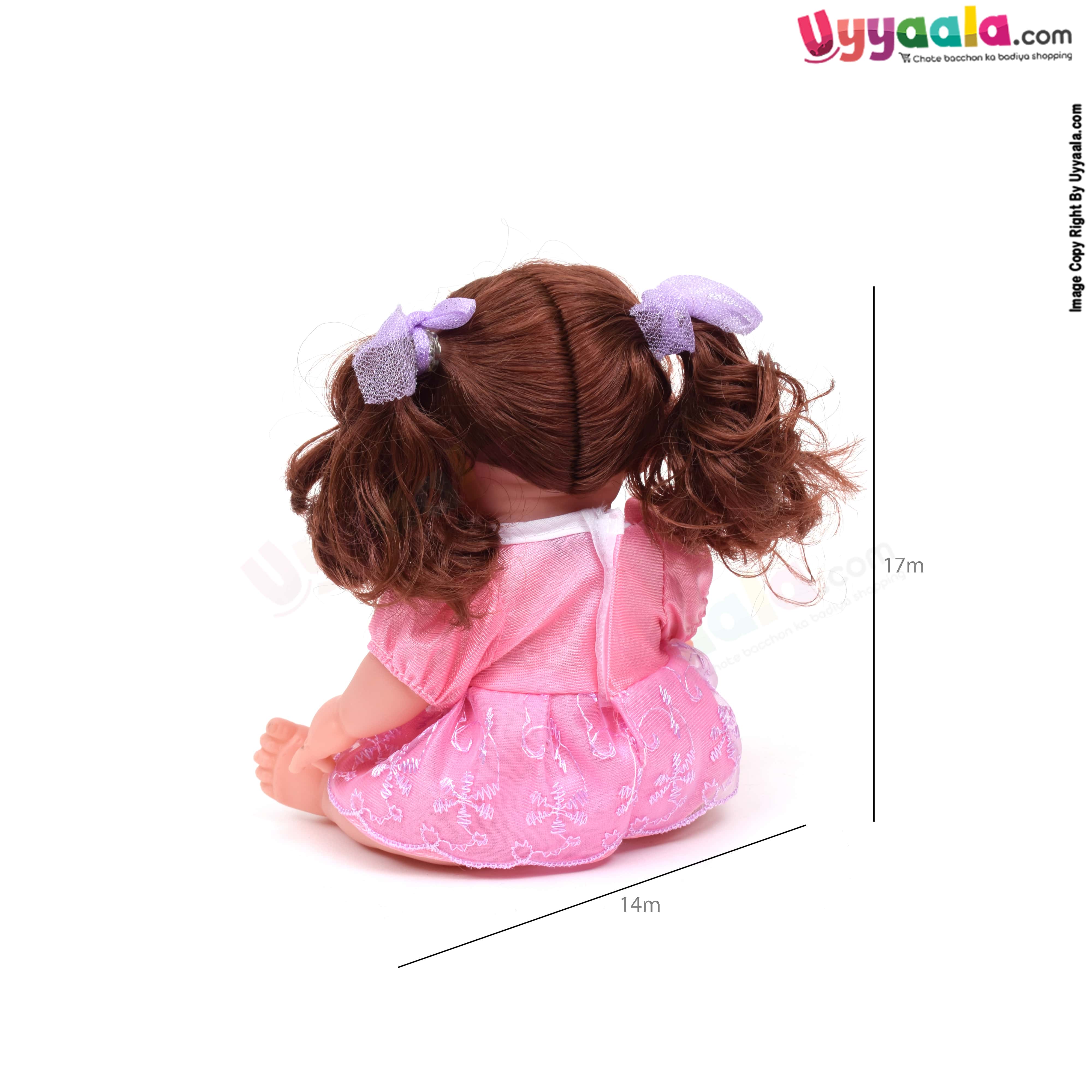 Baby doll cute girl with curly hair battery operated for kids