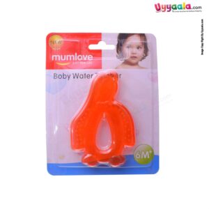 MUMLOVE Baby Water Teether Penguin Shape 6+m Age, Orange