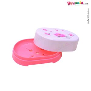 Lotus Flower Print Soap Box  for Babies - White, Pink