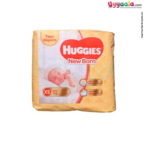 HUGGIES New Born Tape Diapers XS (Up to 5Kg) - 22pcs