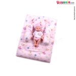 Baby velvet Bedding Set of 4 with Bolster and Pillow, Bear Print 0-6m Age - Pink-uyyala-com.myshopify.com-Bedding-Happy Babies