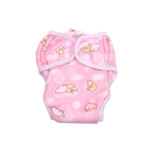 Paw Paw Washable Baby Diaper for reuse with Pad, Size XL (for 10-14kg Baby) - Pink
