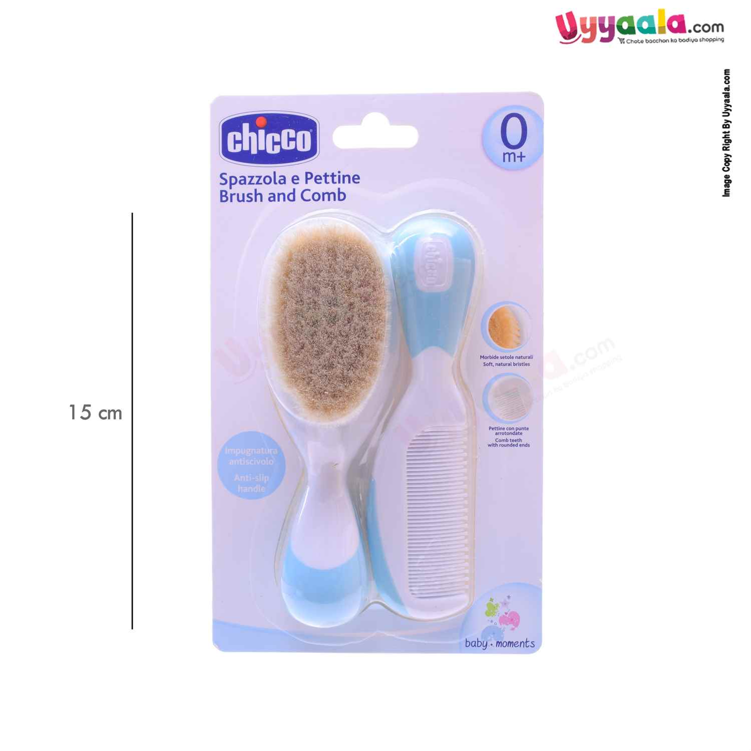 Brush & comb set for babies, Blue