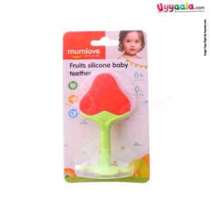 MUMLOVE  Fruits Silicone Baby Teether 6+m Age - Red, Green