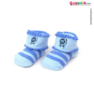 WIND SWING Socks Lion Print 0-12m Age - Blue