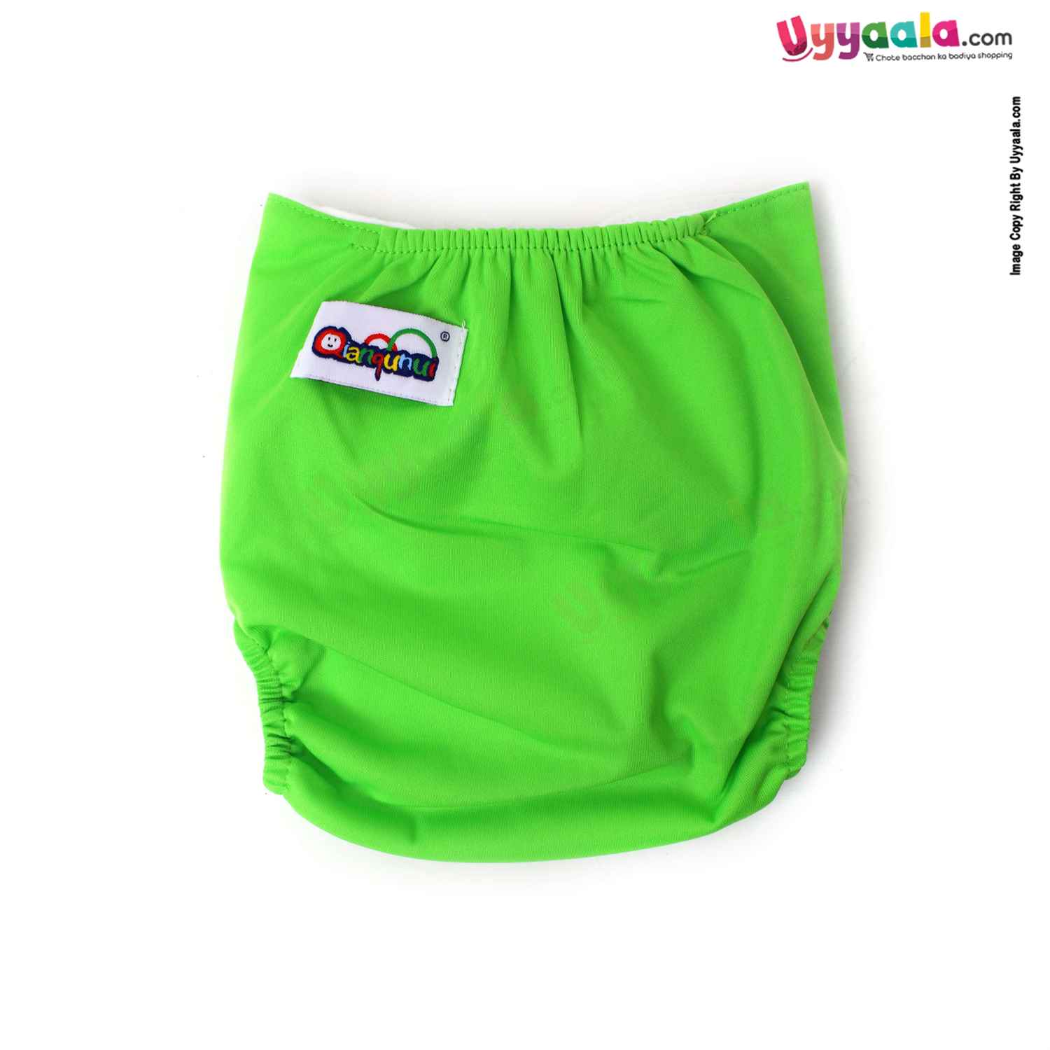 Reusable baby diaper with adjustable pad, Green