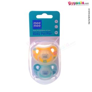 MEE MEE Baby Soft Nipple Soother /Pacifier Twin Pack 0-6M Age - Green & Yellow